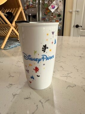 Retired Disney Parks Starbucks 2015 Ceramic Tumbler Traveler Coffee Cup 12 Oz